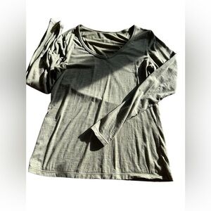 WoolX Layla V Neck Top Moss L